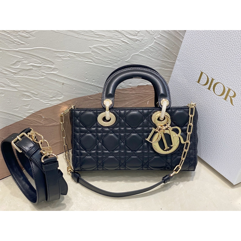 D*or small lady d-joy bag royal blue cannage lambskin