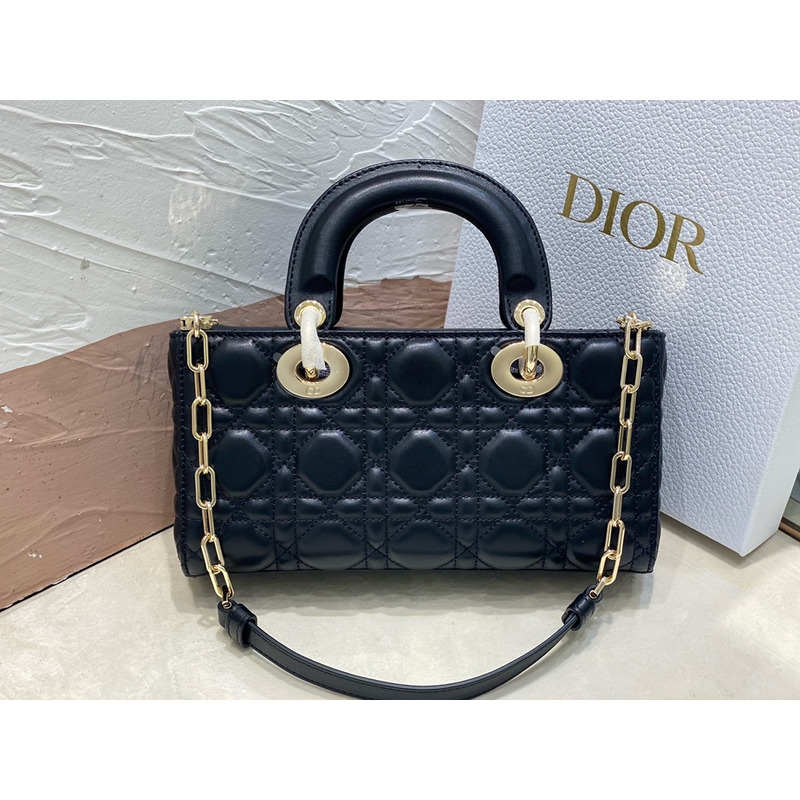 D*or small lady d-joy bag royal blue cannage lambskin