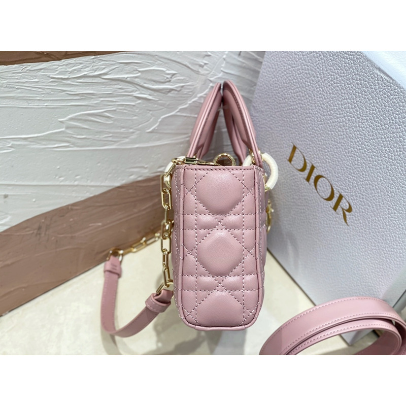 D*or small lady d-joy bag peony lambskin cannage