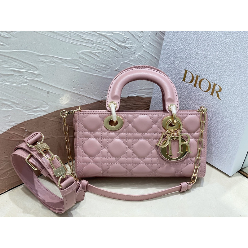 D*or small lady d-joy bag peony lambskin cannage