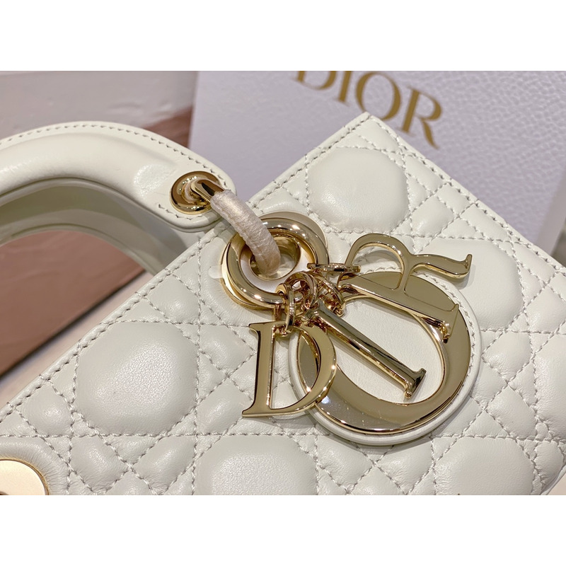 D*or micro lady d-joy bag cream cannage lambskin