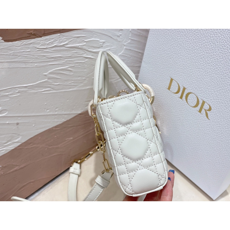 D*or micro lady d-joy bag cream cannage lambskin