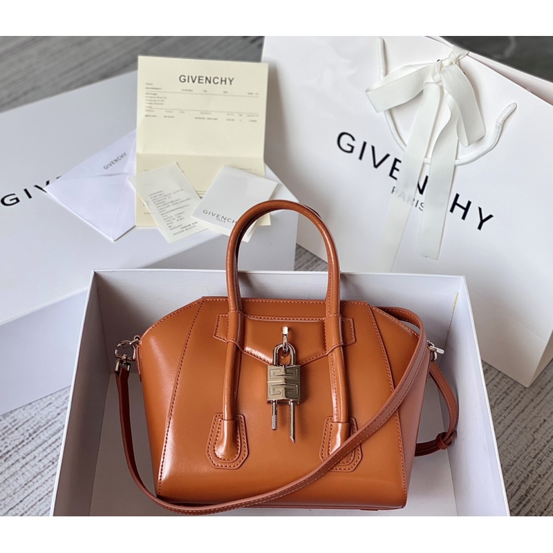 Givenchy Antigona Lock Mini Tote Brown