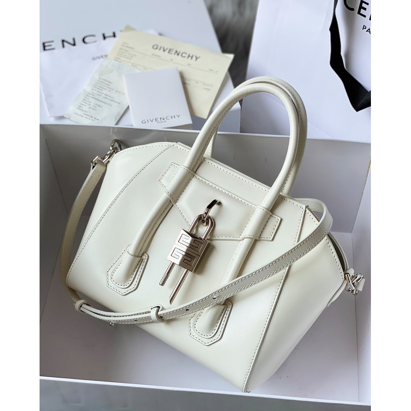 Givenchy Antigona Lock Mini Tote White