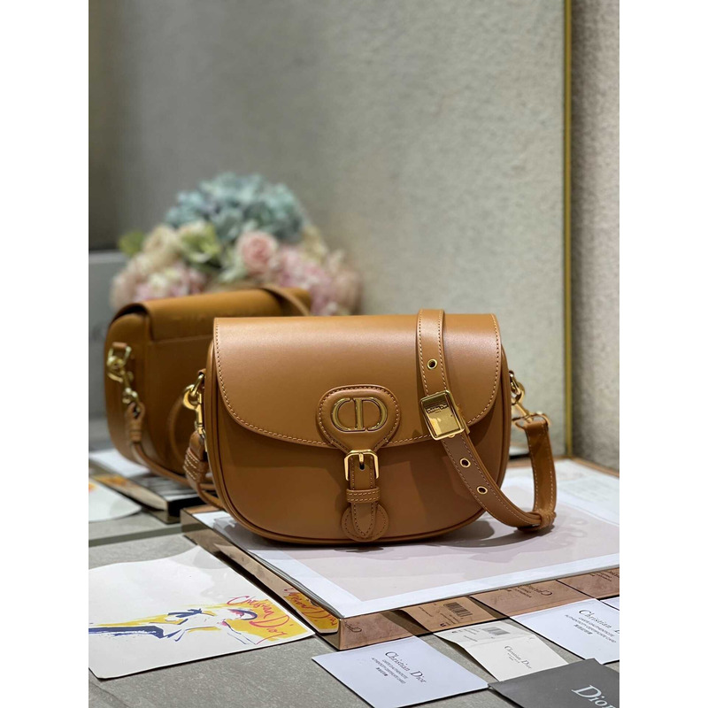 D*or bobby bag medium box calfskin brown