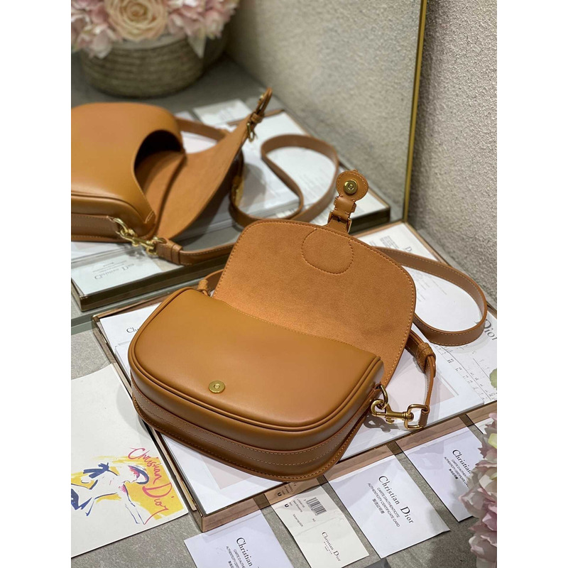 D*or bobby bag medium box calfskin brown