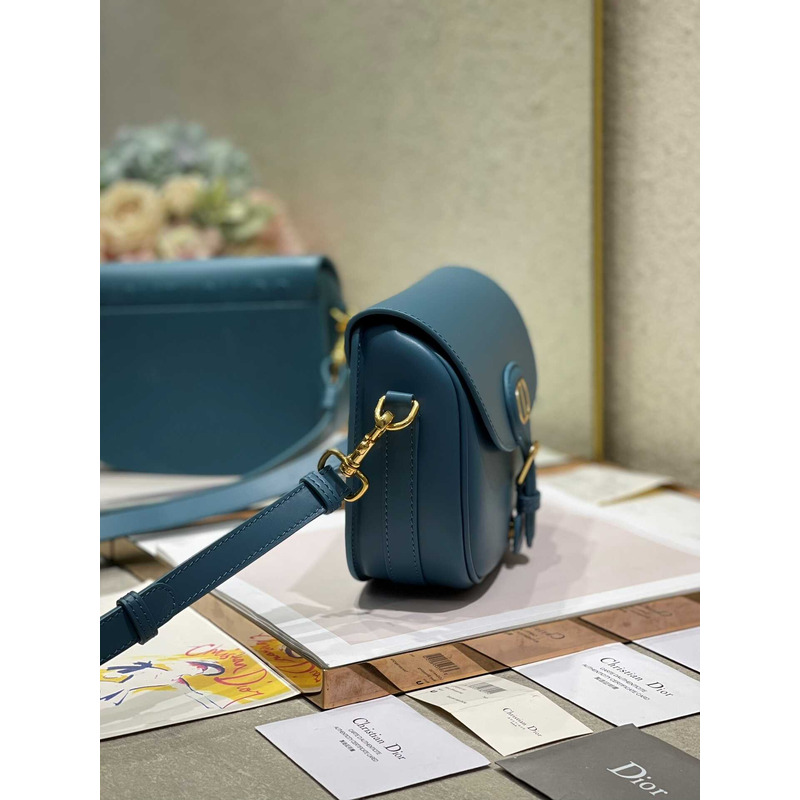 D*or bobby bag medium box calfskin blue