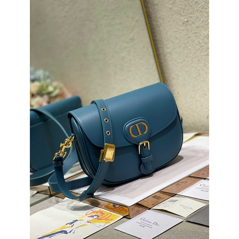 D*or bobby bag medium box calfskin blue