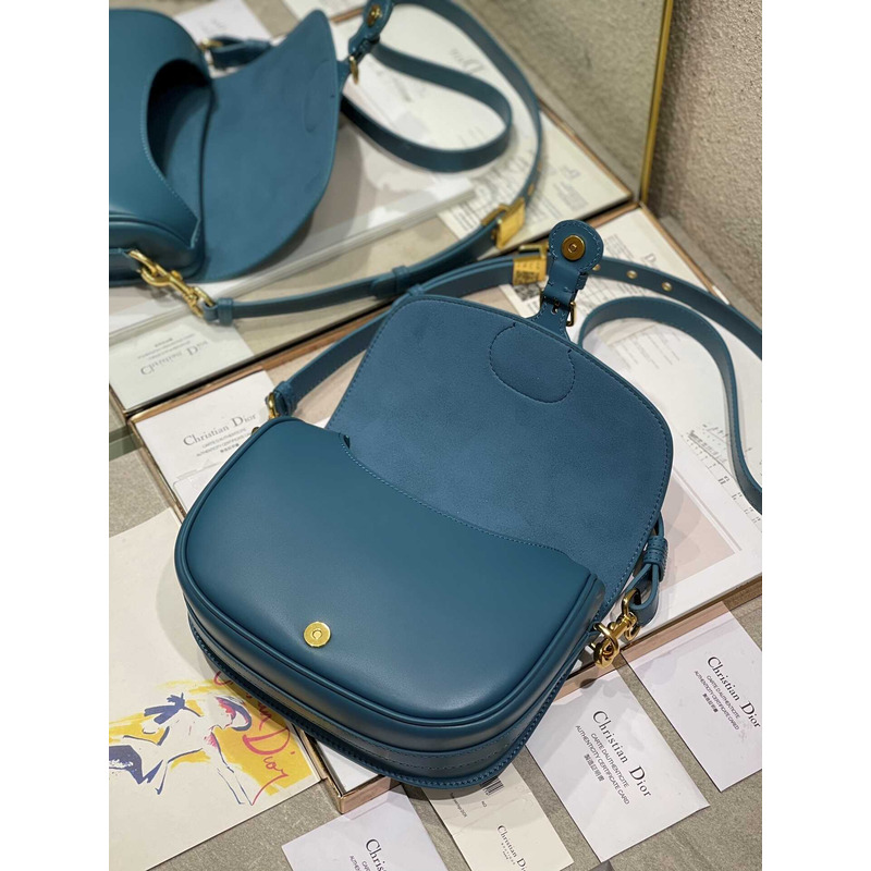 D*or bobby bag medium box calfskin blue