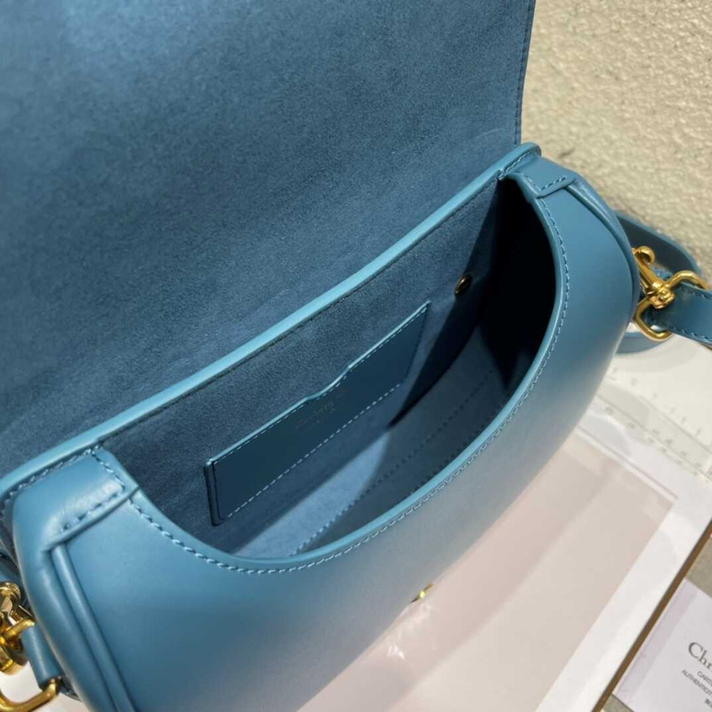 D*or bobby bag medium box calfskin blue