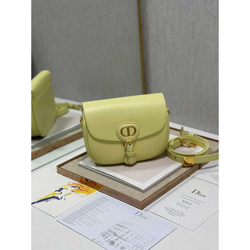 D*or bobby bag medium box calfskin lime