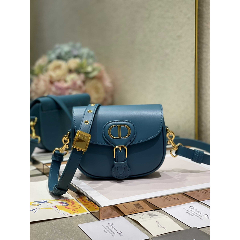 D*or bobby bag small box calfskin blue