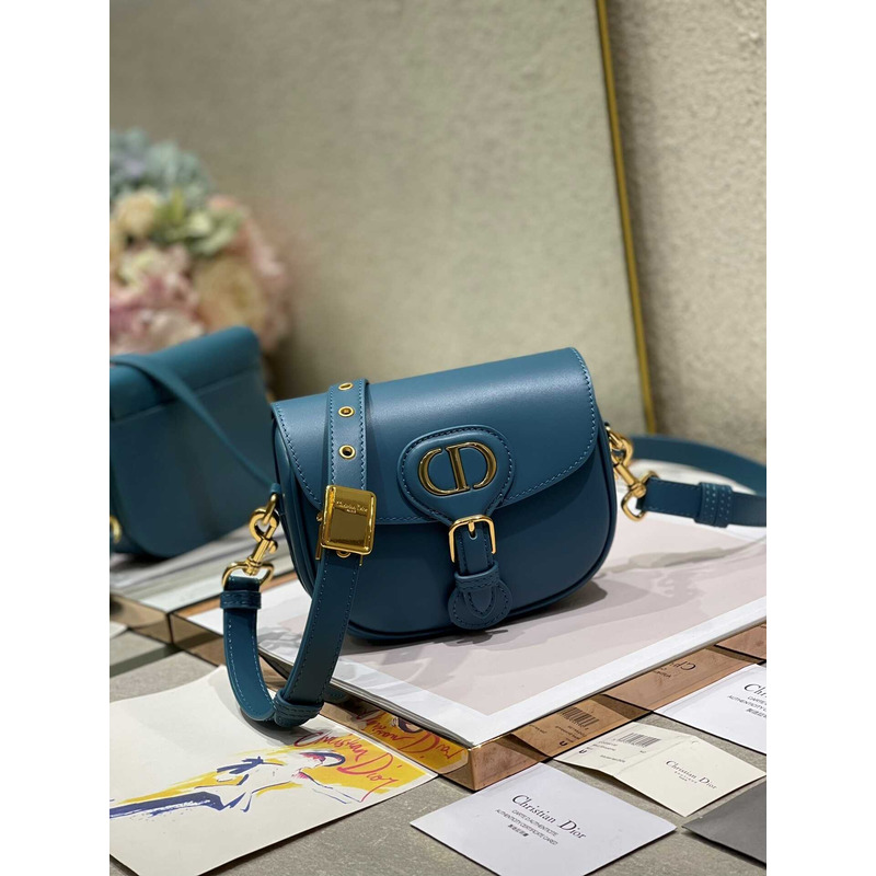 D*or bobby bag small box calfskin blue