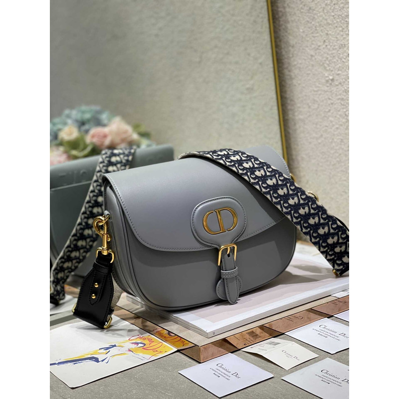 D*or bobby bag large box calfskin gray