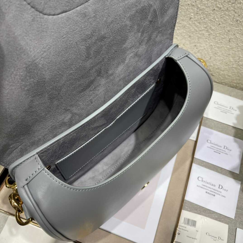 D*or bobby bag large box calfskin gray