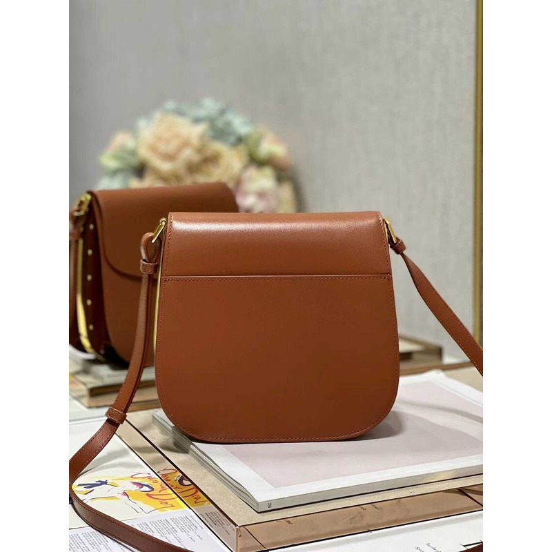 D*or bobby frame bag brown calfskin