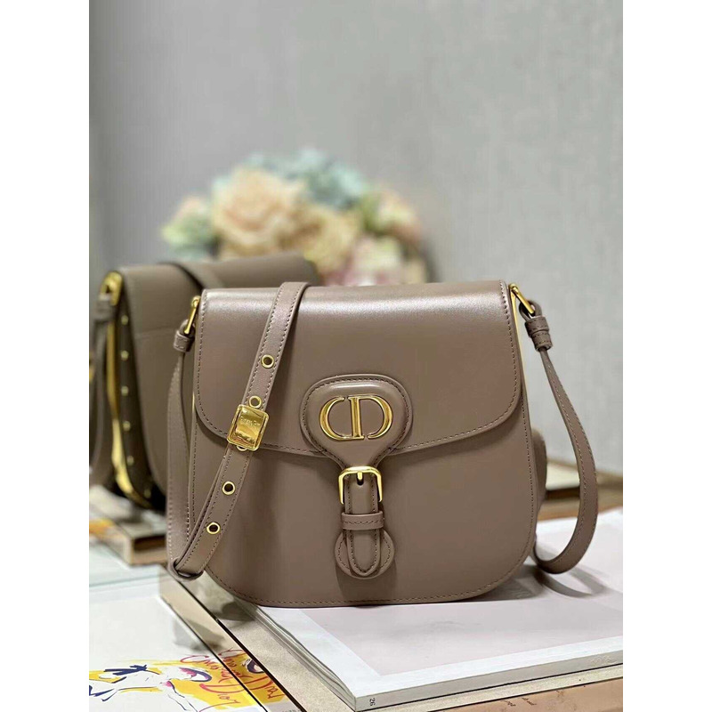 D*or r bobby frame bag brown calfskin