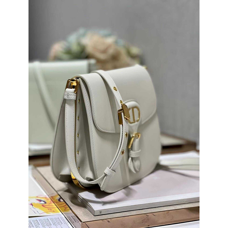 D*or bobby frame bag cream glossy calfskin