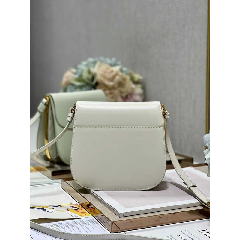 D*or bobby frame bag cream glossy calfskin