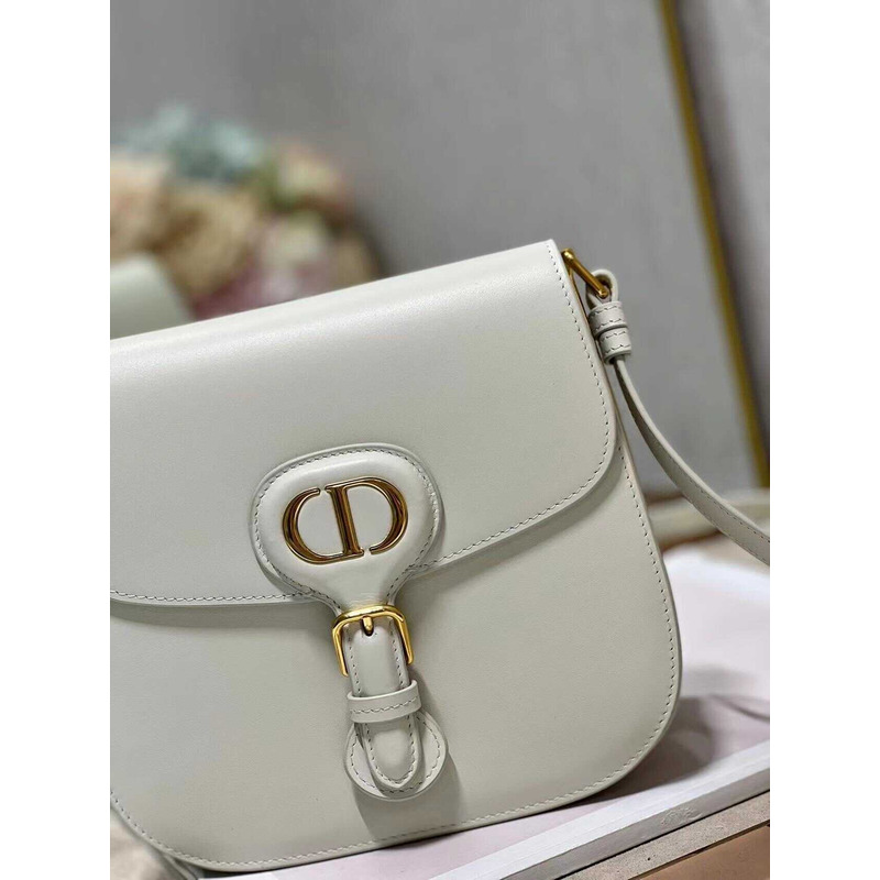 D*or bobby frame bag cream glossy calfskin