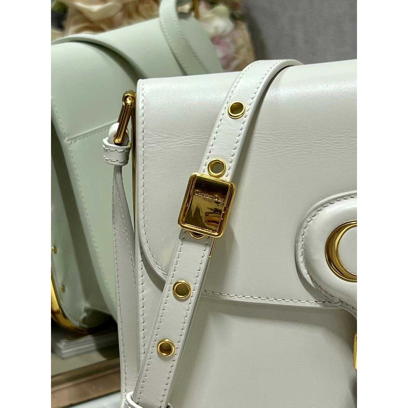 D*or bobby frame bag cream glossy calfskin