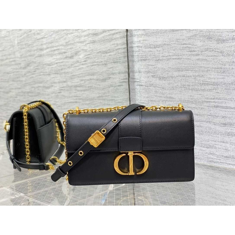 D*or 30 montaigne east-weat chain bag black calfskin