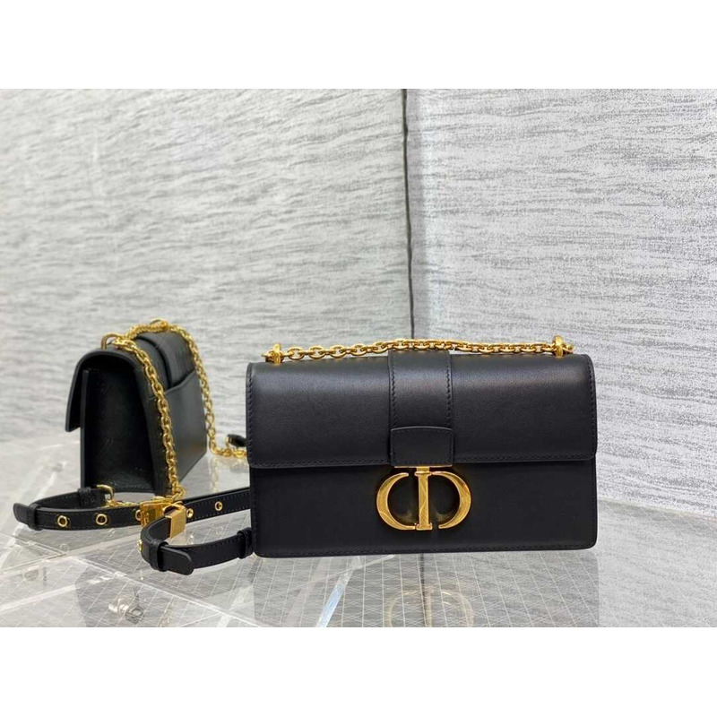 D*or 30 montaigne east-weat chain bag black calfskin