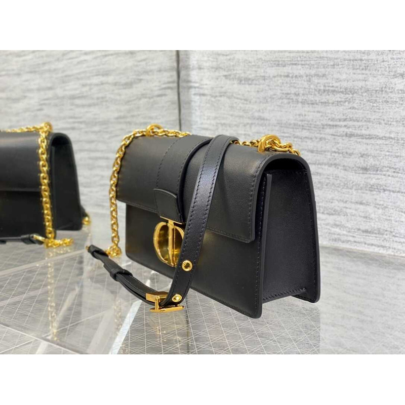 D*or 30 montaigne east-weat chain bag black calfskin