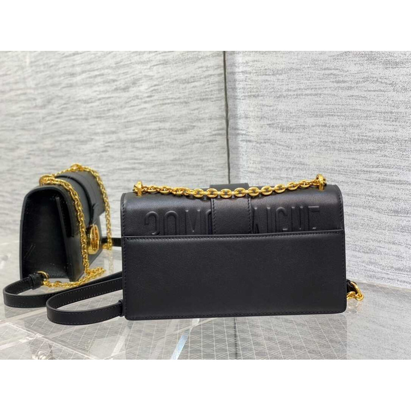 D*or 30 montaigne east-weat chain bag black calfskin