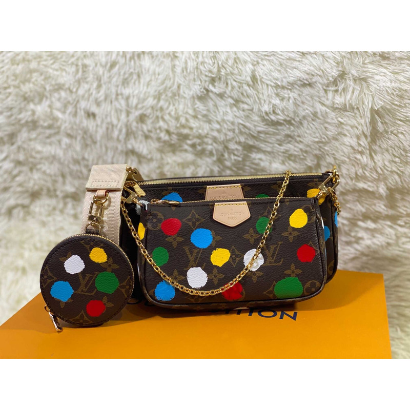 l**is V*t*n x yayoi kusama multi pochette accessoires monogram multicolor