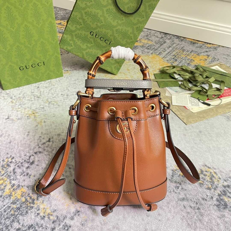 G*u*i diana mini bucket bag brown