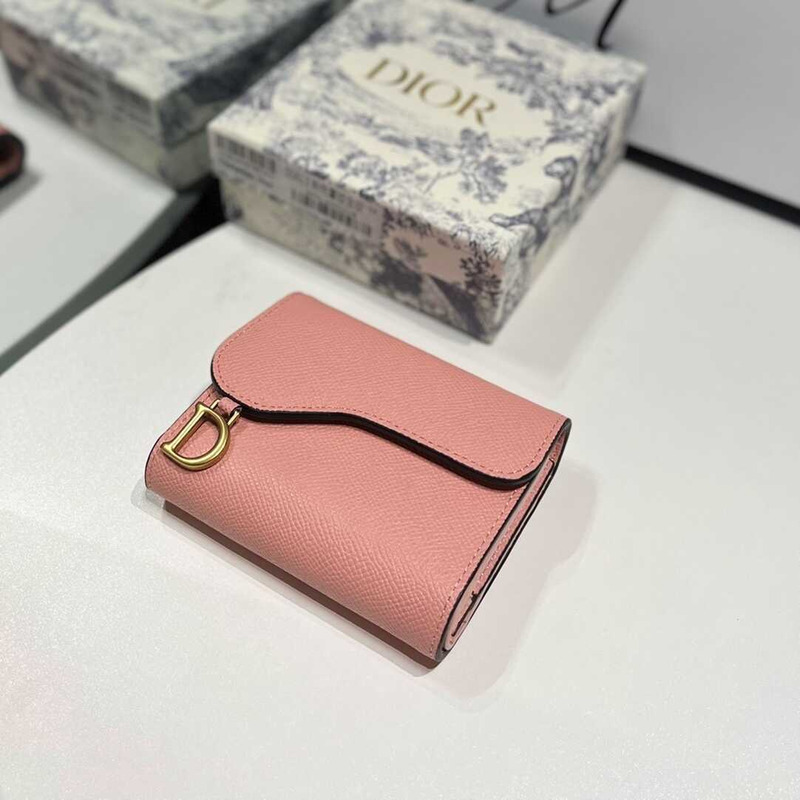 D*or saddle lotus wallet pink