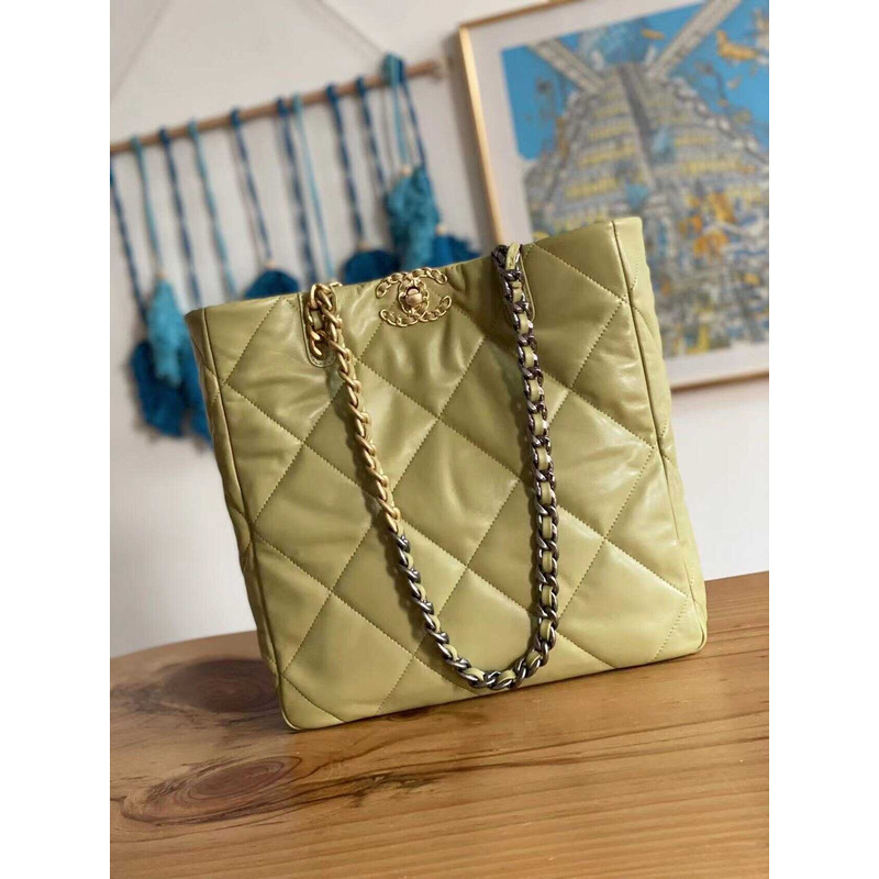 Ch*el handbag as3519 gold buckle shoulder baggreen