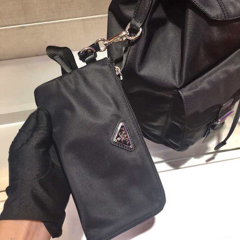 Pra*a nylon mini backpack black