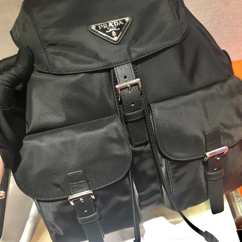 Pra*a nylon mini backpack black