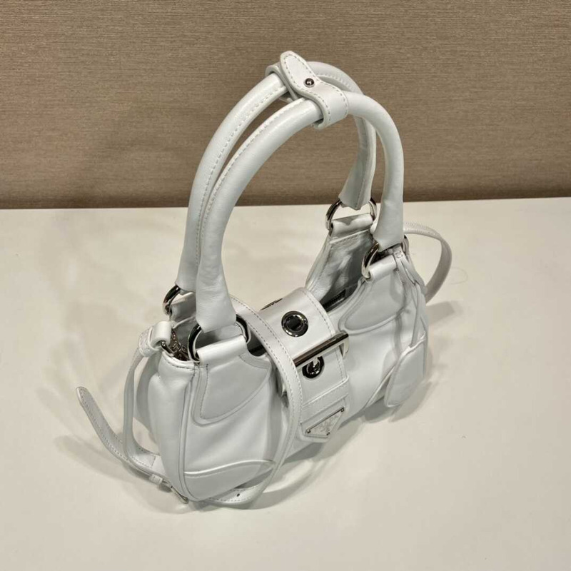 Pra*a moon padded nappa bag white