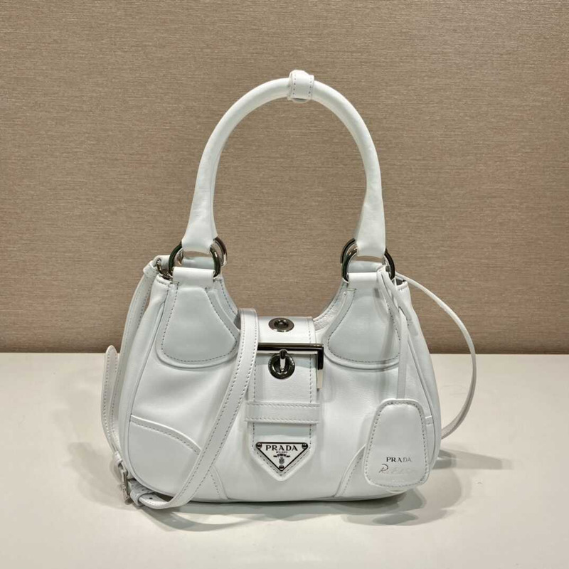 Pra*a moon padded nappa bag white