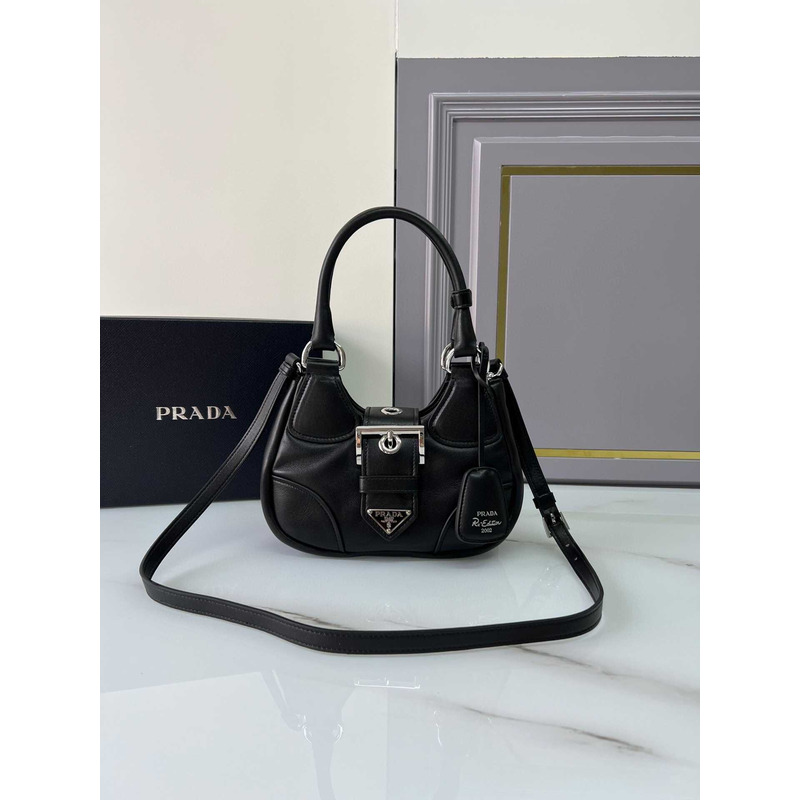 Pra*a moon padded nappa bag black