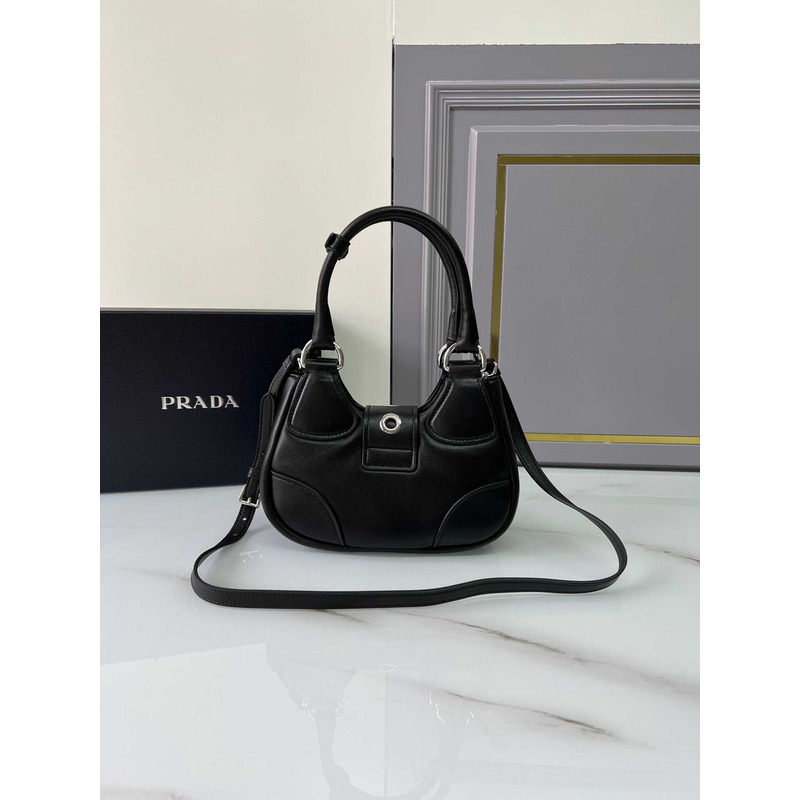 Pra*a moon padded nappa bag black