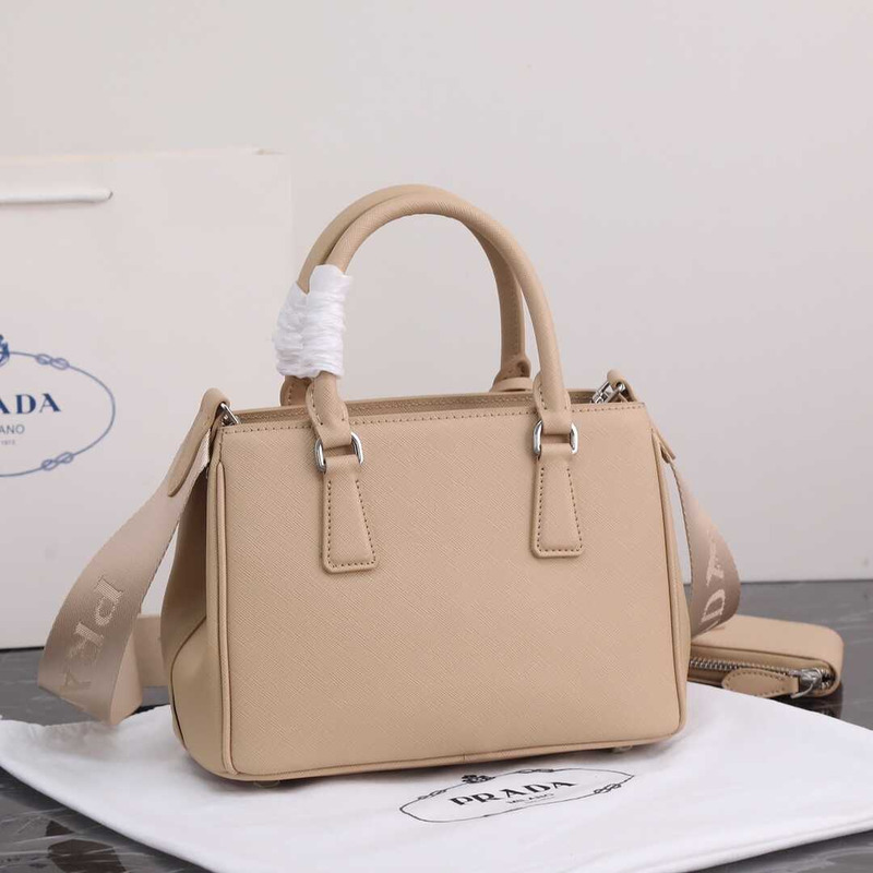 Pra*a galleria bag in saffiano leather sand color