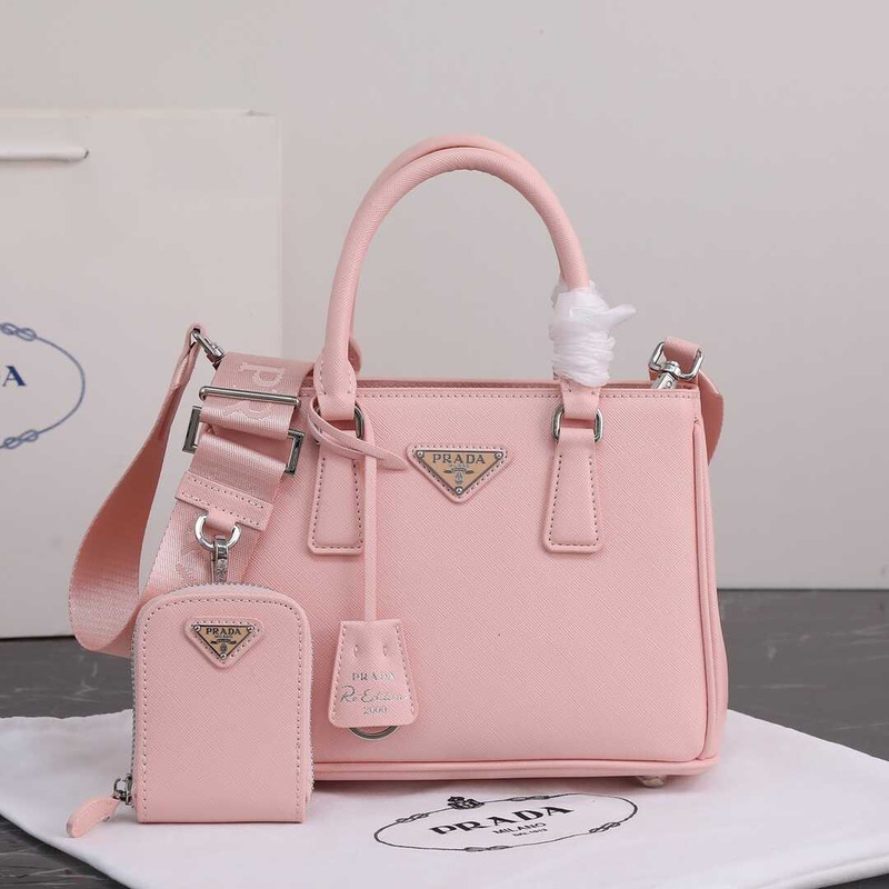 Pra*a galleria bag in saffiano leather pink