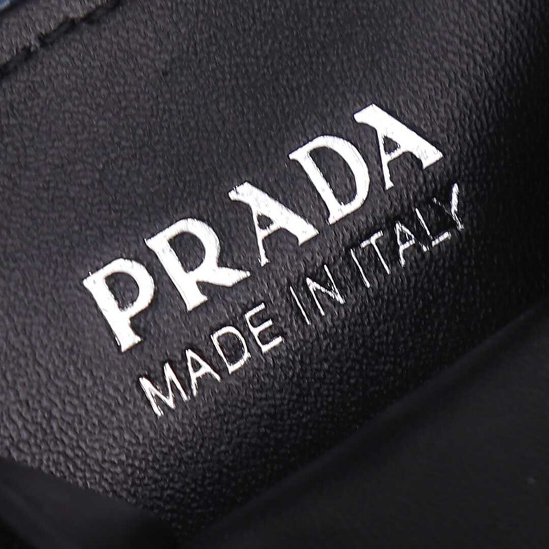 Pra*a galleria bag in saffiano leather black light blue