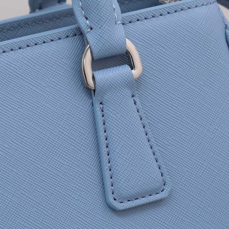 Pra*a galleria bag in saffiano leather black light blue