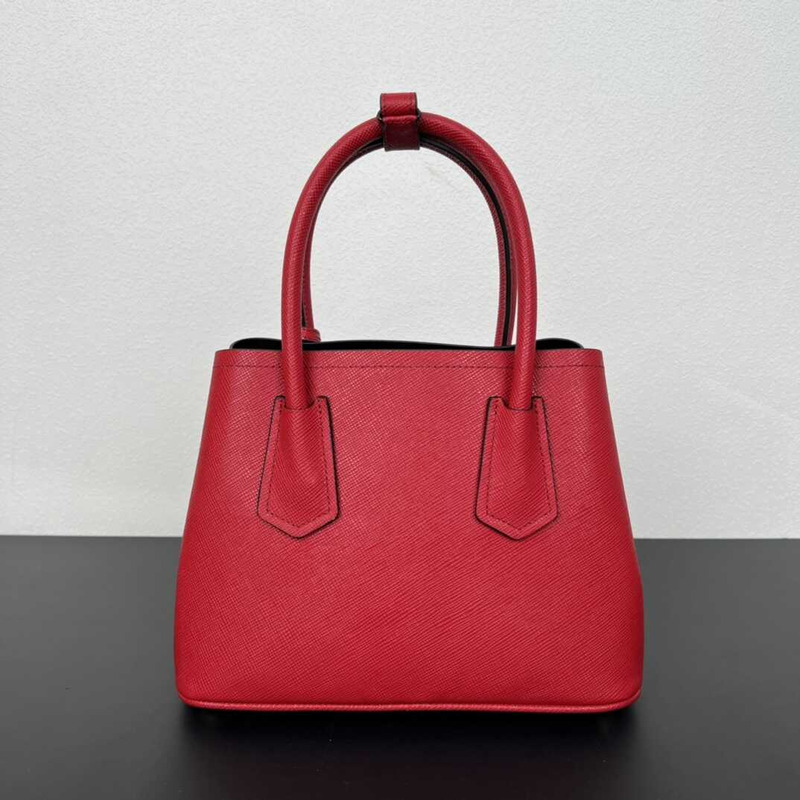 Pra*a double saffiano leather mini bag red