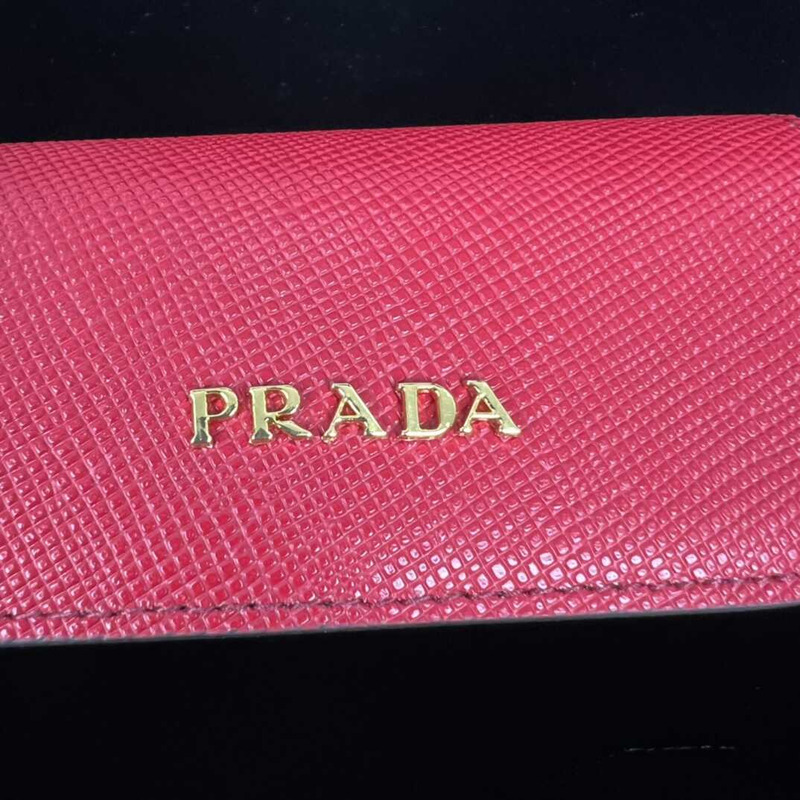 Pra*a double saffiano leather mini bag red