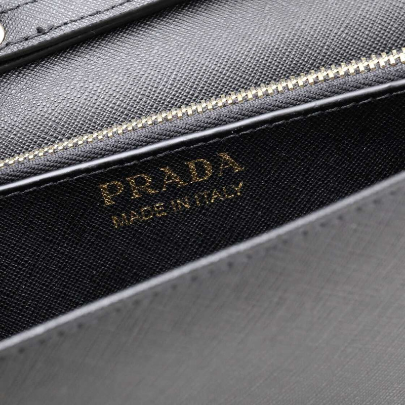 Pra*a saffiano leather mini bag black