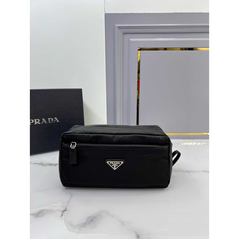 Pra*a pouch case toiletry saffiano nero black