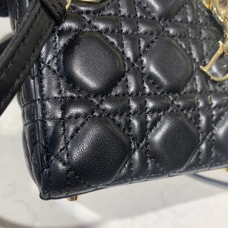 D*or  lady D*or bag cannage lambskin medium black