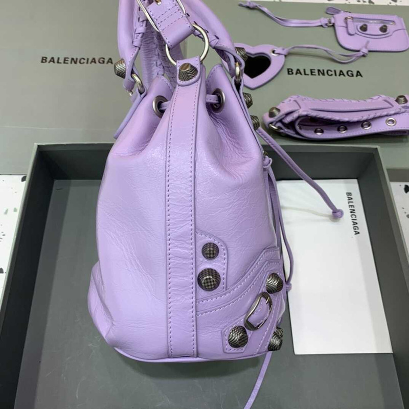 Ba*len*cia*ga le cagole small bucket bag purple