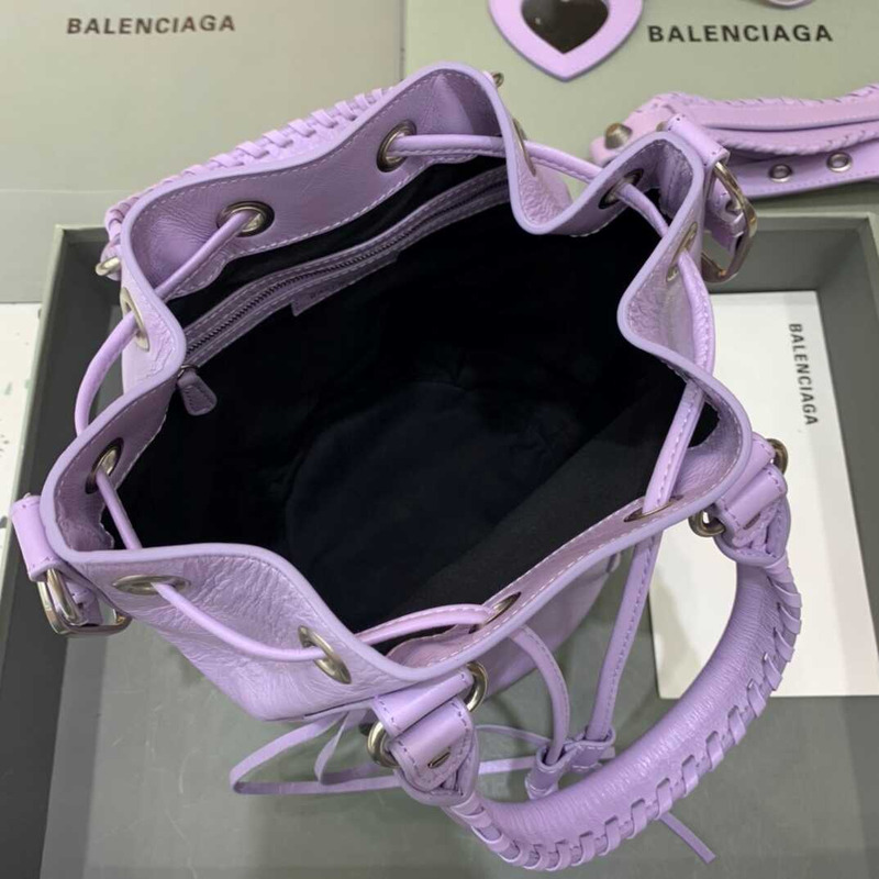 Ba*len*cia*ga le cagole small bucket bag purple